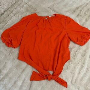 She + Sky Vibrant Tangerine Crop Top